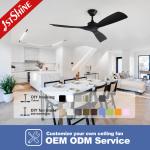 2in1 52'' Smart Ceiling Fan With Light DC Motor High Speed In Black 6 Speed