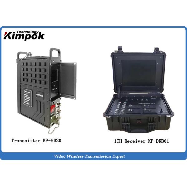 China Mobile Command Vehicle Wireless Video Transmitter AES Encryption with Portable Monitor Receiver factory