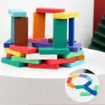 Rainbow Colored Dominoes For Toppling Professor Puzzle Domino Rally