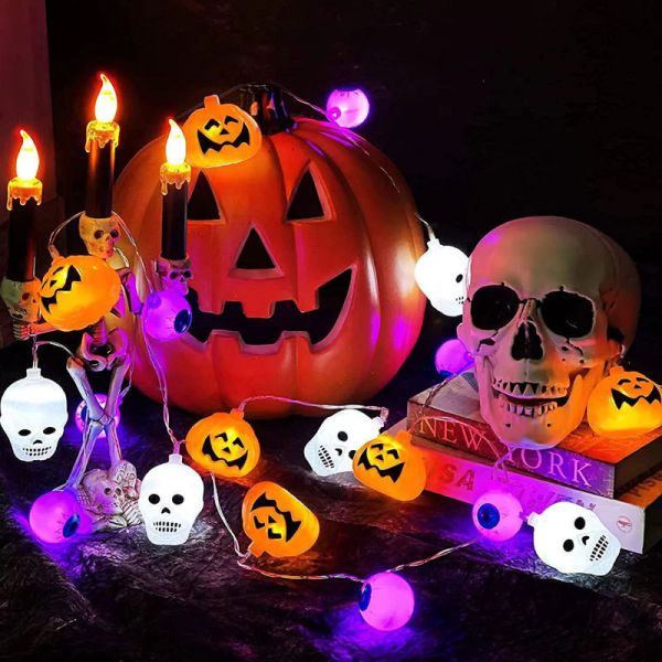 China LED Pumpkin Ghost Halloween Skull with Battery-Powered String Light halloween solar lights for Halloween Party Decoration factory