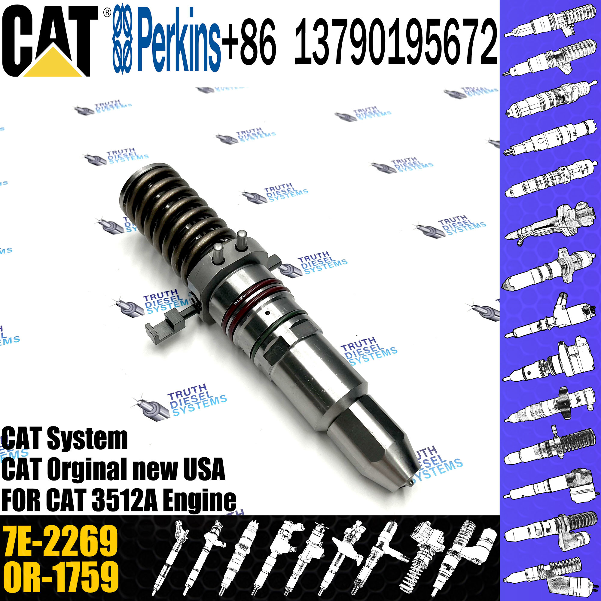 Common Rail Injectors 7C-4173 6I-3075 7C-9578 7E-3381 4W-3563 7E-2269 For Caterpillar