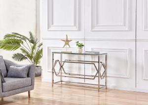 China Luxury Glass Top Metal Console Table factory