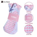 Colorful Girls Pilates Ruffle Socks Gym Anti Slip Yoga Heart Grip Socks