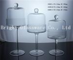 handmade blown glass dome glass cake cover with stand