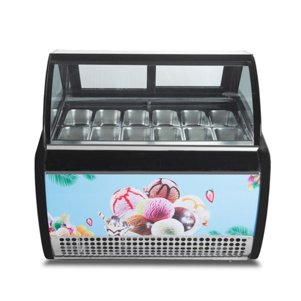 China Gelato Display Showcase Freezer Desktop Table Mini Ice Cream Refrigerator factory