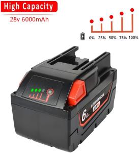China 28V 6000mAh Slide Pack Battery Compatible With Milwaukee Cordless Power Tools Compatible Replacement Milwaukee factory