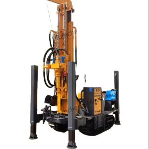 China Hydraulic Rubber Crawler Borehole Water Well Drilling Rig Machine for 260m factory
