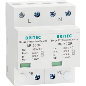BRITEC BR-50GR 275 2P Spd 50kA Type 1 Surge Protection Device Ac Din Rail Surge Arrester thunder protector