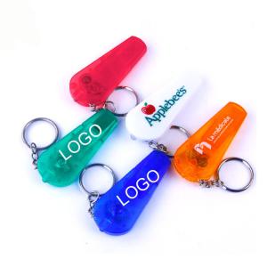 China ABS Colorful Mini LED Light Whistle Keychain Sports Whistle Logo Customized factory