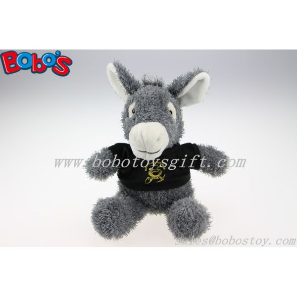 China 7.9"Customized Stuffed Grey Donkey Toy With Printing Logo T-shirt factory