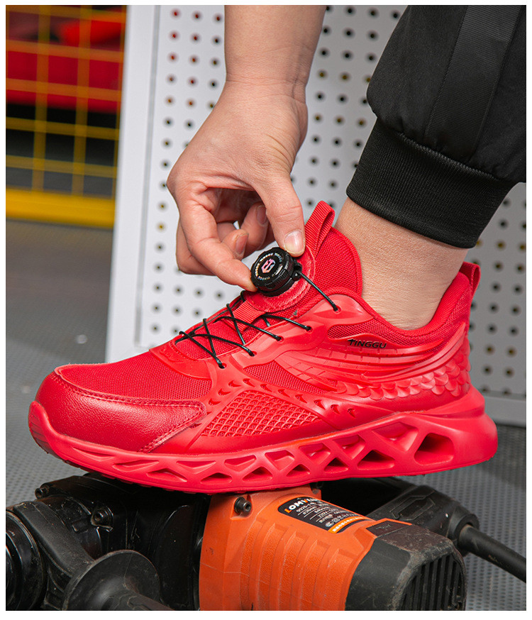TPU Microfiber Flying Knit Industrial Safety Shoes With EVA Sole Kevlar Mid Sole Steel Toe Anti-stab And Anti-smash