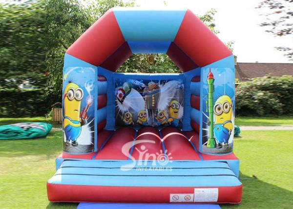 Outdoor Kids Inflatable Bouncing Castle Minion Bounce House , 0.55mm PVC