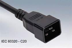 China IEC320 C20 power cord male plug factory