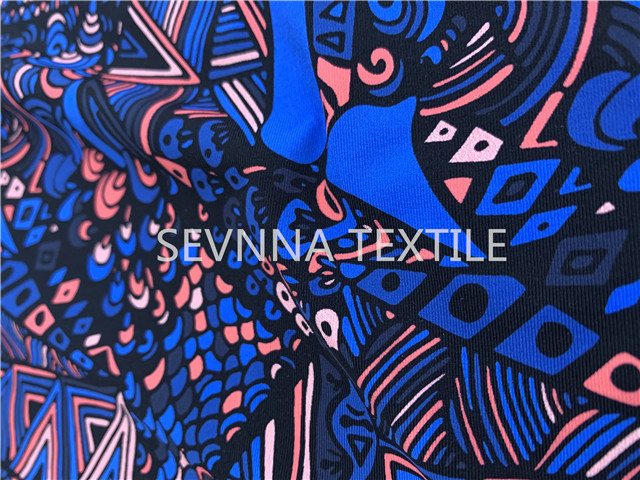 Retro Lining Sublimation Printing Activewear Knit Fabric Repreve Fiber Ladies Gym Body Up