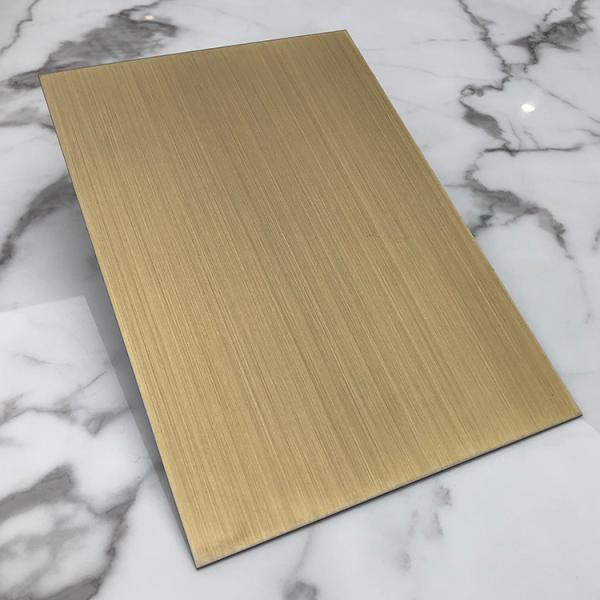 1219*2438mm 0.55mm 304 Stainless Steel Sheet Antique Brass Hairline AFP Design