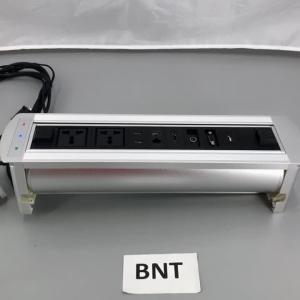 China Conference Tabletop Hidden Electric Rotating Power Outlet Box / Desktop Revolving Cable Cubby factory