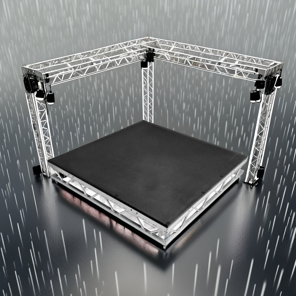 Square Aluminium Stage Deck Black Waterproof Modular Stage Platform