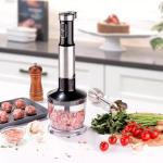 Black Stick Hand Blender With Potato Masher Chopper Measuing Cup