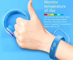 China Mobile App HR Sensor 0.96'' Thermometer Bracelet factory