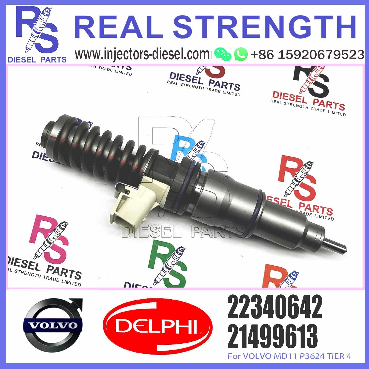 Diesel Fuel Injector 21499613 BEBE4G16001 22340642 E3.4 for V-O-L-V MD11 P3624 TIER 4