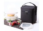 Black Lunch Cooler Bags For Adults , Refrigerated Lunch Bag Customized Logo
