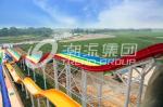 Green And Yellow High Speed Fiberglass Water Slides Optional Color For Adults