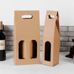 Luxury Kraft Paper Wine Packaging Box brown Color environmental Durable Paper