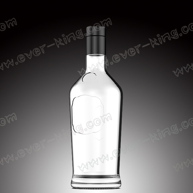 750ml Custom Luxury Round Empty Glass Bottle With Screw Caps