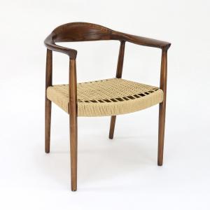 China Solid Wood Dining Chair for Restaurant Hand-woven Cord Ash/Rubber Wood Frame Simplicity Home Furniture factory