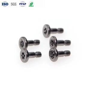China Custom Anti Theft Screws Carbon Steel Black Nickel Flat Head Screw With Post Plum Groove factory