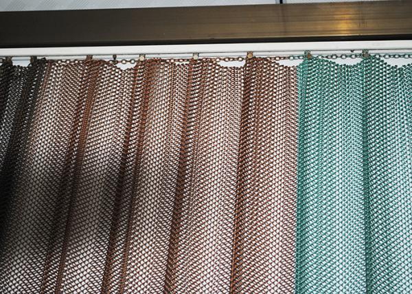 Architectural 3mm Aperture Cascade Coil Drapery Aluminum Decorative Mesh Curtain