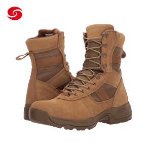 China Military Molded Sole Leather Army Combat Boots with Heel Black Ligthtweight Boots factory