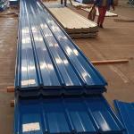 Single Blue RAL5015 Metal Roof Panels Trapezoidal Galvalume Corrugated Metal