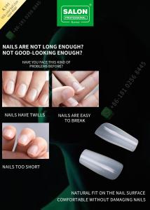 China Milk Color/ Half Square Shape French Acrylic Fake Nail with ABS Artificial nail False Nail factory
