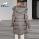 Luxurious Real Fox Fur Collar Mid Length Down / Cotton Jacket With Oblique