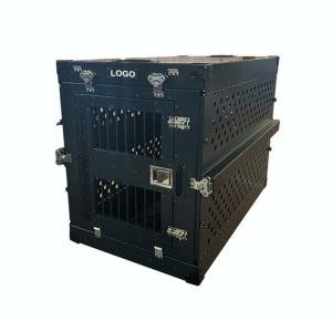 China Black Colour Large Aluminum Folding Dog Box For Dog Trainning factory