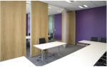Aluminium Track Office Folding Partition Walls , Commercial Furniture Wood