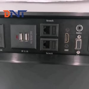 China Office Floor Outlet for Desktop Hydraulic Pop Up Type Power Socket with Aluminum Alloy Panel factory