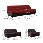 Multifunctional Reclining Leather Office Sofa for Villa Chinese Style Business