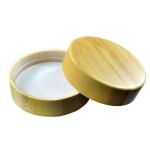 Amber Body Plastic Makeup Containers , Clear Cosmetic Containers With Bamboo Lid