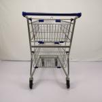 Double Layer Shopping Basket Trolley Zinc Powder Coated Supermarket Shopping