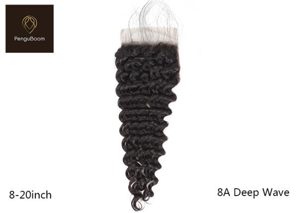 Natural 30.48cm 12inch Remy Human Hair Closure deep wave lace frontal With Baby