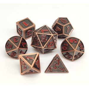 China OEM Metal RPG Dice Set Hand Carved Die Casting Neat Sharp Edges factory