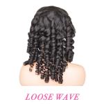 Loose Bounce Wave Transparent 5x5 Full Lace Front Frontal Wig Glueless Pre Pluck