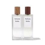 Empty 50ml Rectangle Perfume bottle Cosmetic glass Square Aroma bottle Wooden