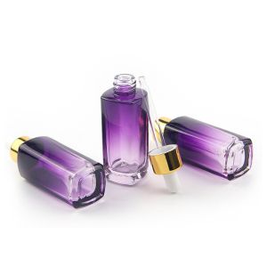 60ml 80ml Red Gradient Empty Cosmetic Bottles Soft Rubber Head