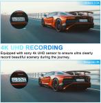 4K Wifi 10.88 Inch Dash Cam HD 1080P Right Side Voice Control