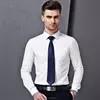 New fashion solid black slim fit shirts pattern shirt men's long sleeve casual