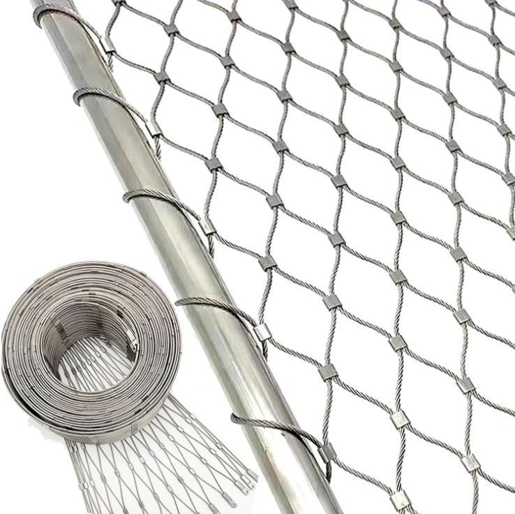 Customized Balustrade Cable Mesh Diamond Mesh Orientation for Customized In Width And Length