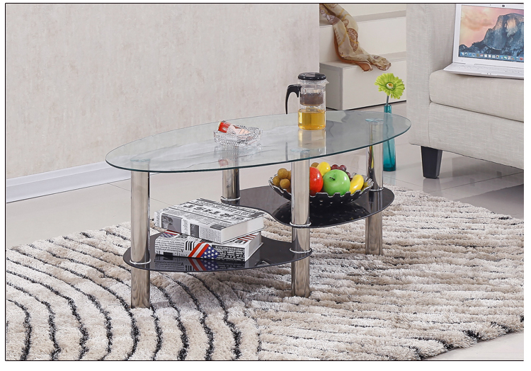 Luxury Modern Coffee Table , Multifunctional Round Glass Center Table